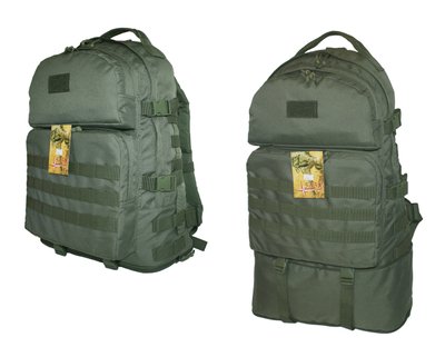 Тактичний туристичний міцний рюкзак-трансформер 40-60 літрів олива SAG 161/3 фото