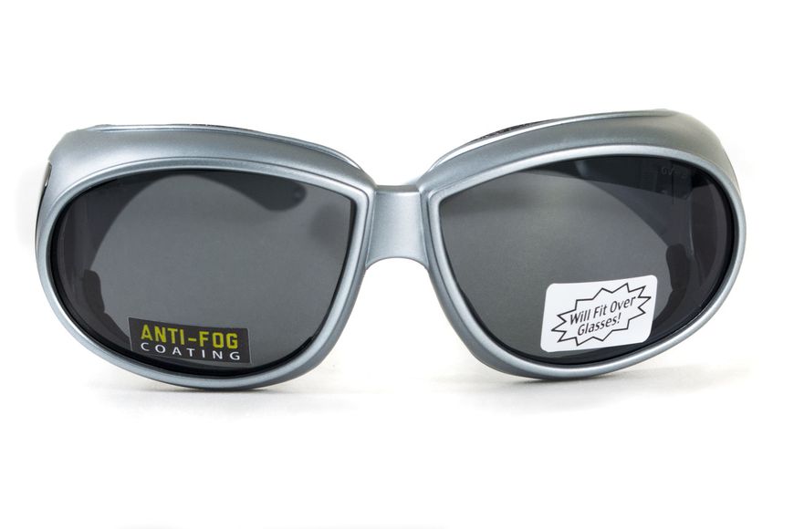 Окуляри захисні з ущільнювачем Global Vision Outfitter Metallic (gray) Anti-Fog, чорні в сірій оправі 1АУТФ-ц20 фото