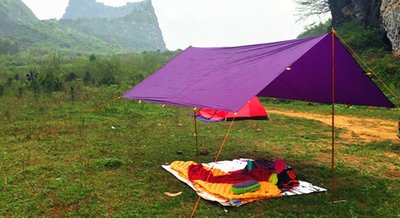 Тент туристичний 3F UL GEAR 40D silicone 3х3 м Purple tent1 фото