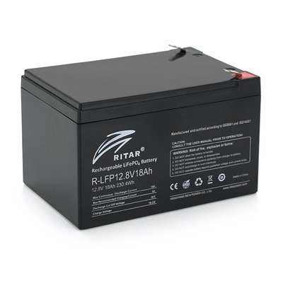 Аккумуляторная батарея Ritar LiFePO4 12,8V 18Ah 230.4WH ( 150 x 98 x 95 (100) ) Q6 6528 фото