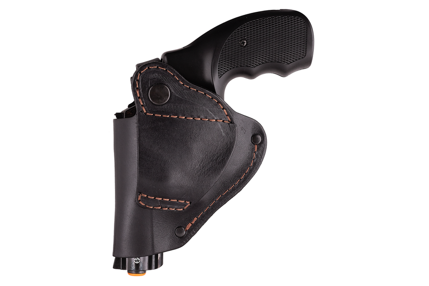 Кобура для Револьвера 25" поясная на пояс формованная кожаная черная SAG 22101 фото