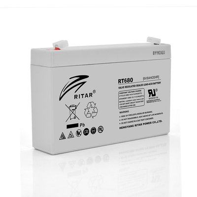Акумуляторна батарея AGM RITAR RT680, Black Case, 6 V 8 Ah (151х34х94 (100) Q10 8213 фото