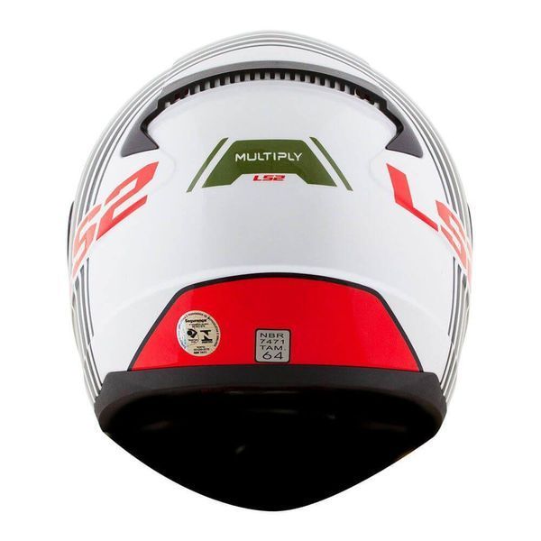 Мотошолом LS2 FF353 Rapid Multiply White Green Red 2536317971 фото