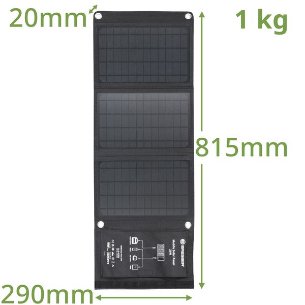 Портативний зарядний пристрій сонячна панель Bresser Mobile Solar Charger 21 Watt USB DC (3810030) 930148 фото