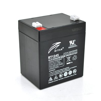 Акумуляторна батарея AGM RITAR RT1245B, Black Case, 12 V 4.5 Ah (90 х 70 х 101 (107) ) Q10 8219 фото