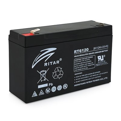 Акумуляторна батарея AGM RITAR RT6120A, Black Case, 6 V 12 Ah ( 150 х 50 х 93 (99) ) Q10 2969 фото