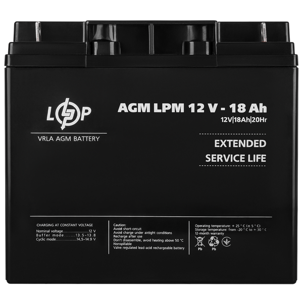 Аккумулятор AGM LPM 12V - 18 Ah 4133 фото