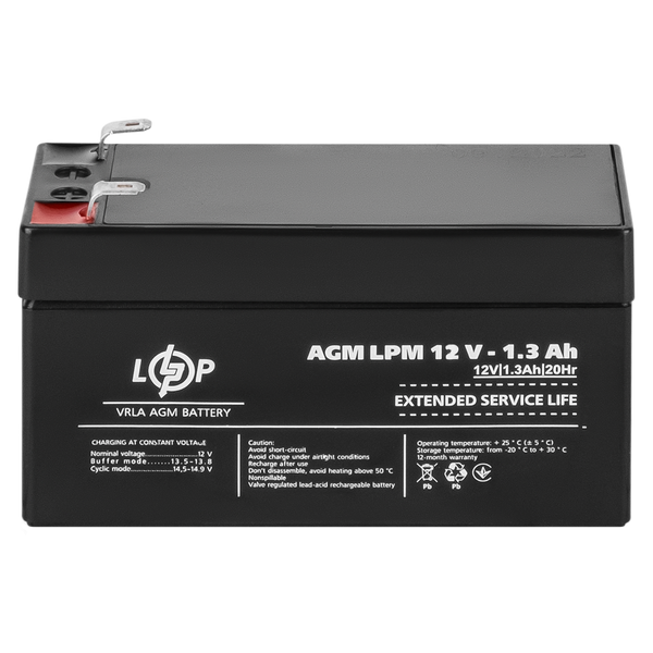 Аккумулятор AGM LPM 12V - 1.3 Ah 4131 фото