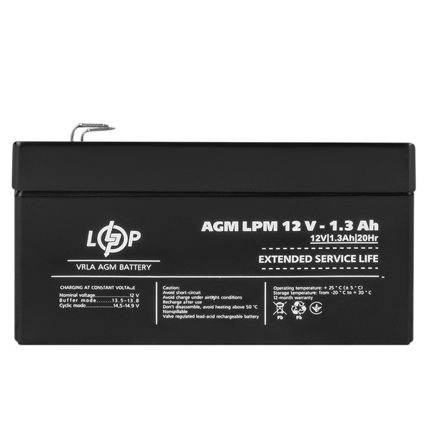 Аккумулятор AGM LPM 12V - 1.3 Ah 4131 фото