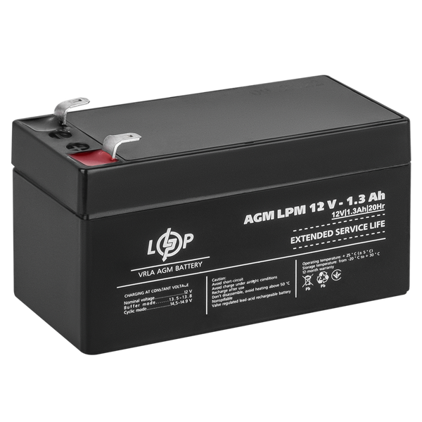 Акумулятор AGM LPM 12V - 1.3 Ah 4131 фото