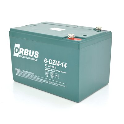 Тягова акумуляторна батарея AGM ORBUS 6-DZM-14, 12 V 14 Ah M5 (151х98х101 мм) Green Q4 31657 фото