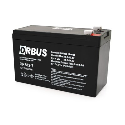 Акумуляторна батарея ORBUS ORB1270 AGM 12 V 7 Ah (151 x 65 x 94) 2.0 kg Q10/450 28815 фото