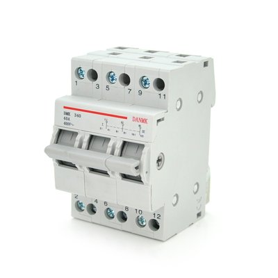 Переключатель нагрузки DMK 340 (3p 40A) 1-0-2 (сеть-генератор), трехполюсный, трехпозиционный, 40А 30065 фото