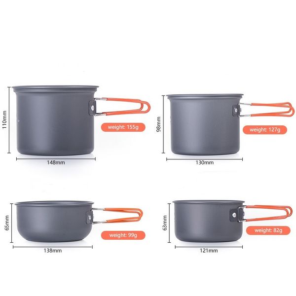 Набор посуды Naturehike 2-3 NH Updated (2 каструли+ крышки) NH18T018-G Grey 6927595730324 фото