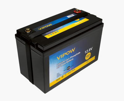 Акумуляторна батарея Vipow LiFePO4 12,8 V 100 Ah з вбудованою ВМS-платою 80A 17555 фото