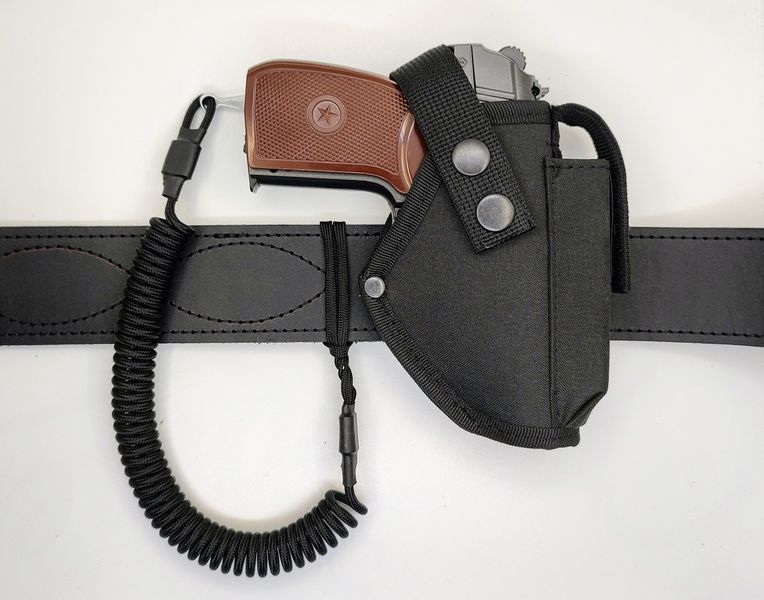 Кобура для пистолета макарова ПМ + шнур тренчик спиралька рем чёрный 986 SAG 11609-986 фото