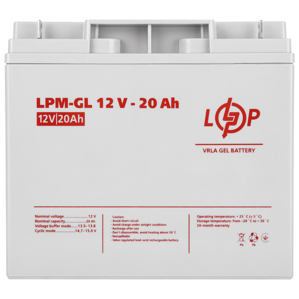 Акумулятор гелевий LPM-GL 12V - 20 Ah 5214 фото