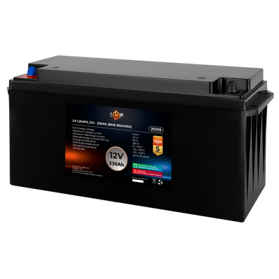 Аккумулятор LP LiFePO4 12V (12,8V) - 230 Ah (2944Wh) (BMS 80A/40A) пластик для ИБП 20259 фото