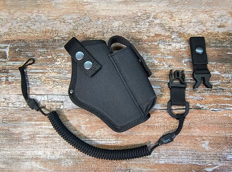 Кобура до G-17 Glock-17 Глок поясна з чохлом підсумком до магазину шнур тренчик чорна ' 2964331067 фото