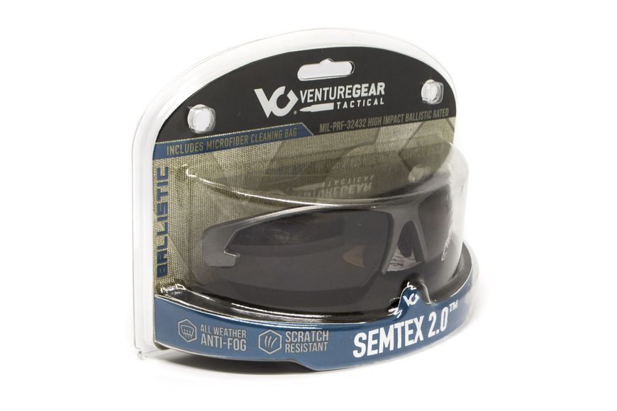 Захисні окуляри Venture Gear Tactical Semtex 2.0 Gun Metal (forest gray) Anti-Fog, чорно-зелені в оправі кольору "темний металік" VG-SEMGM-FGR1 фото