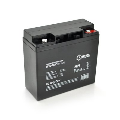 Аккумуляторная батарея EUROPOWER AGM EP12-20M5 12 V 20Ah ( 181 x 76 x 166 (168) ) Black Q4/192 14274 фото