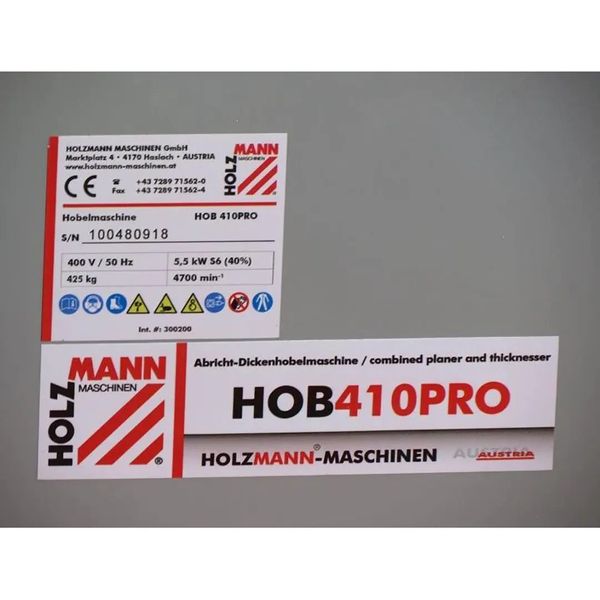 Фуговально-рейсмусовый станок Holzmann HOB 410PRO HOB410PRO_400V фото
