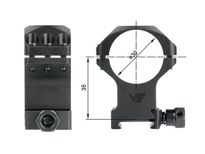 30mm X-ACCU 1.5" High Profile Scope Rings [Vector Optics] 5922 фото