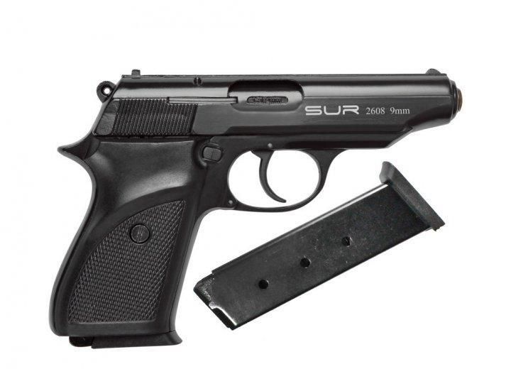 Стартовый пистолет шумовой ПМ SUR 2608 black с доп. магазином SAG 2608 фото