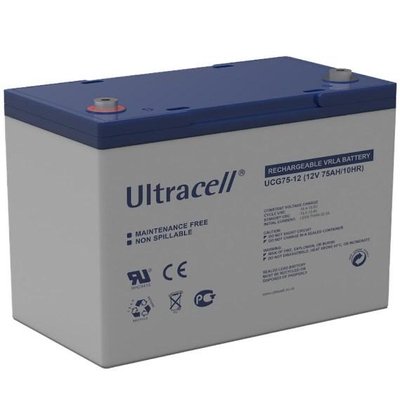 Акумуляторна батарея Ultracell UCG75-12 GEL 12 V 75 Ah (259 x 168 x 214) White Q1/67 28428 фото