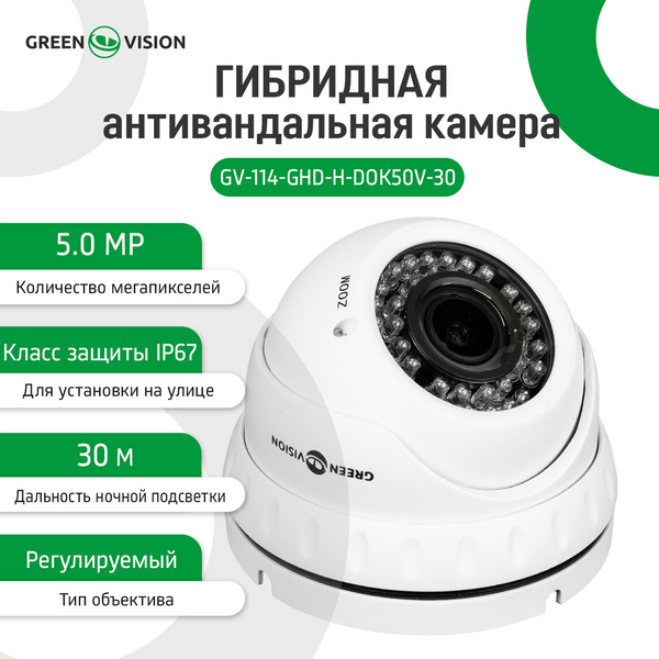 Гибридная антивандальная камера GV-114-GHD-H-DOK50V-30 13662 фото
