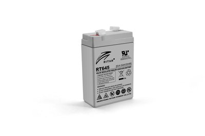 Акумуляторна батарея AGM RITAR RT645, Black Case, 6 V 4.5 Ah ( 70х47х99 (105) ) Q20 2968 фото