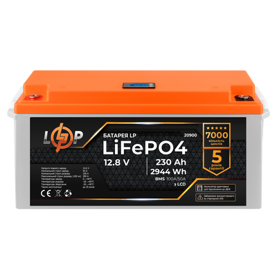 Акумулятор LP LiFePO4 для ДБЖ LCD 12V (12,8V) - 230 Ah (2944Wh) (BMS 100A/50A) пластик 20900 фото