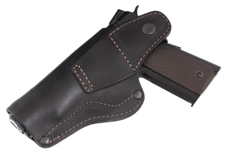 Кобура Colt 1911 поясна прихованого внутрішньобрючного носіння не формована з кліпсою шкіра чорна 2964330170 фото