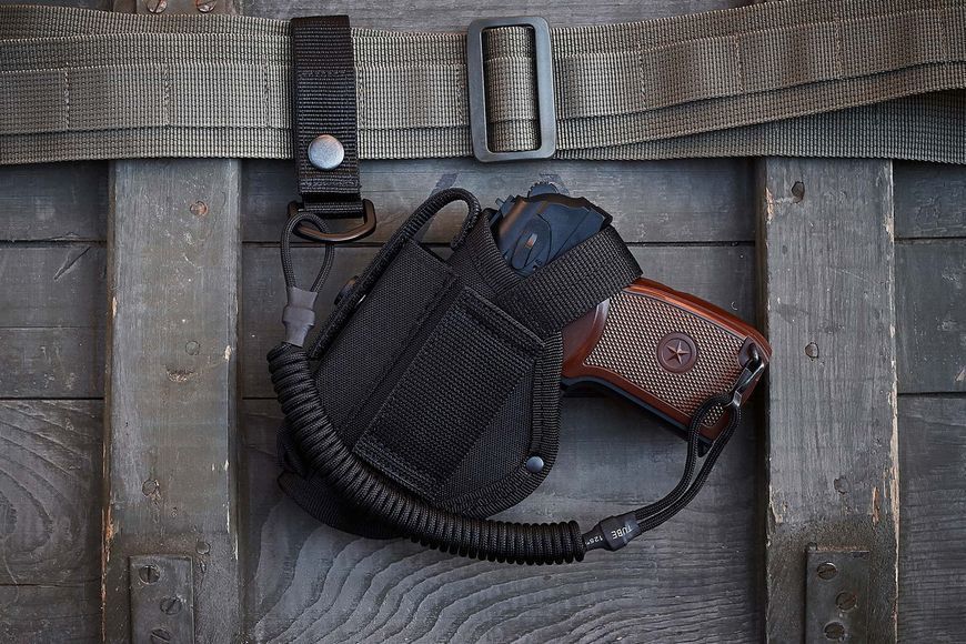 Кобура ПМ поясна з чохлом, подсумком, під магазин (cordura 1000d, чорна) ' 2964330231 фото