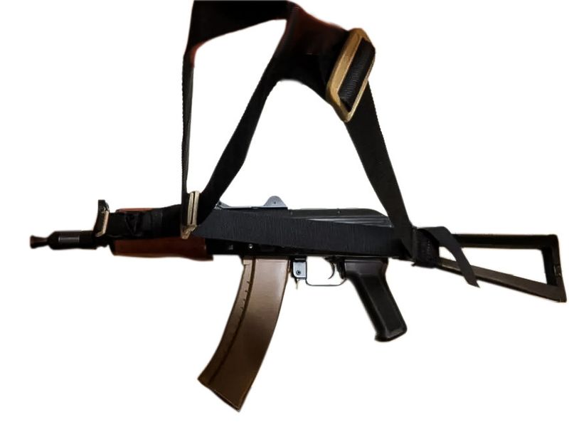 Ремінь зброї тритонічний тактичний трикутник для АК автомата, зброя, колір чорний SAG 1925265097 фото