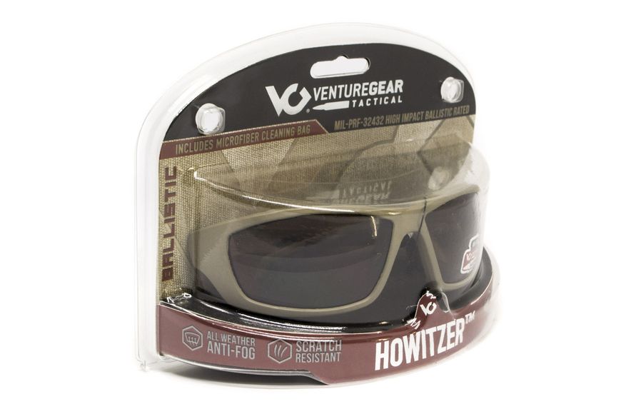 Защитные очки Venture Gear Tactical Howitzer Black (bronze) Anti-Fog, коричневые в чорной оправе VG-HOWIBK-BZ1 фото
