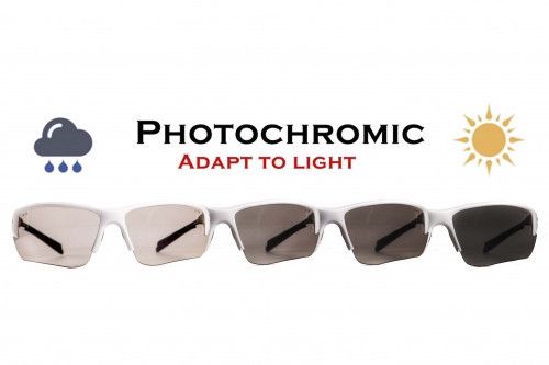 Окуляри фотохромні (захисні) Global Vision Hercules-7 White Photochromic (clear), фотохромні прозорі в білій оправі 1ГЕР724-Б10 фото