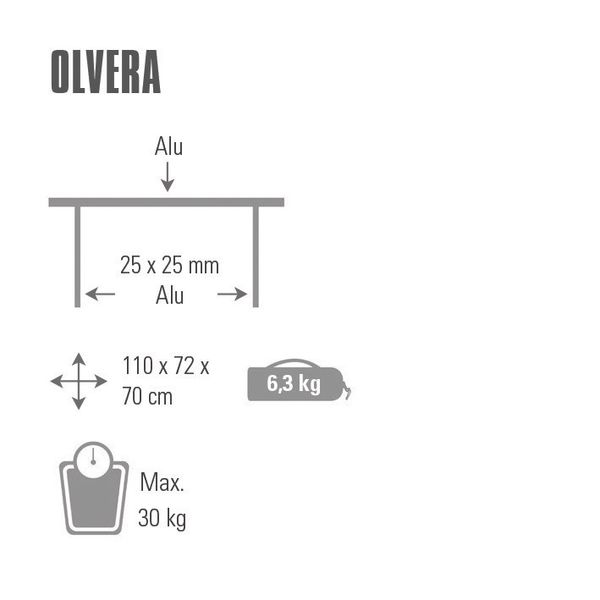 Стіл розкладний High Peak Olvera Silver (44188) 928991 фото