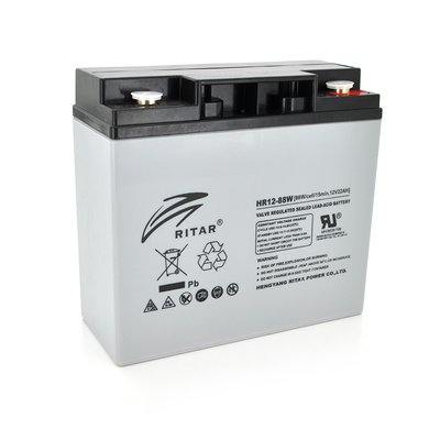 Аккумуляторная батарея AGM RITAR HR1288W, Gray Case, 12V 22.0Ah ( 181 х 77 х 167 (167 ) 6.50kg Q4 1712 фото