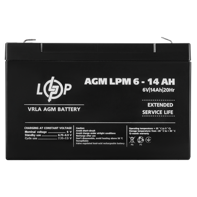 Акумулятор AGM LPM 6V - 14 Ah 4160 фото