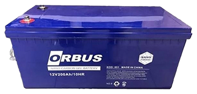 Акумуляторна батарея ORBUS CG12200 GEL 12 V 200 Ah (522 х 238 х 222) Black 62 kg Q1/24 28638 фото