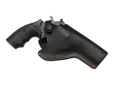 Кобура поясна Револьвер 4 не формована шкіра чорна 24102 фото