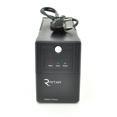 ИБП Ritar RTP650L-U (390W) Proxima-L, LED, AVR, 2st, USB, 2xSCHUKO socket, 1x12V7Ah, plastik Case ( 340 x 140 9988 фото
