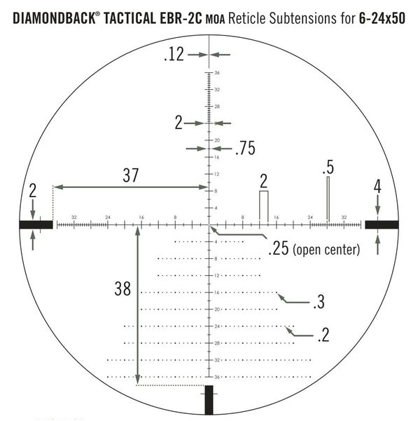 Приціл оптичний Vortex Diamondback Tactical FFP 6-24x50 EBR-2C MOA (DBK-10028) 929059 фото