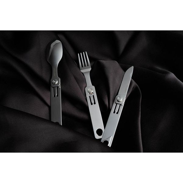 Набір столових приборів Roxon C1 3 in1 (ложка, виделка, ніж), сірий C1 фото