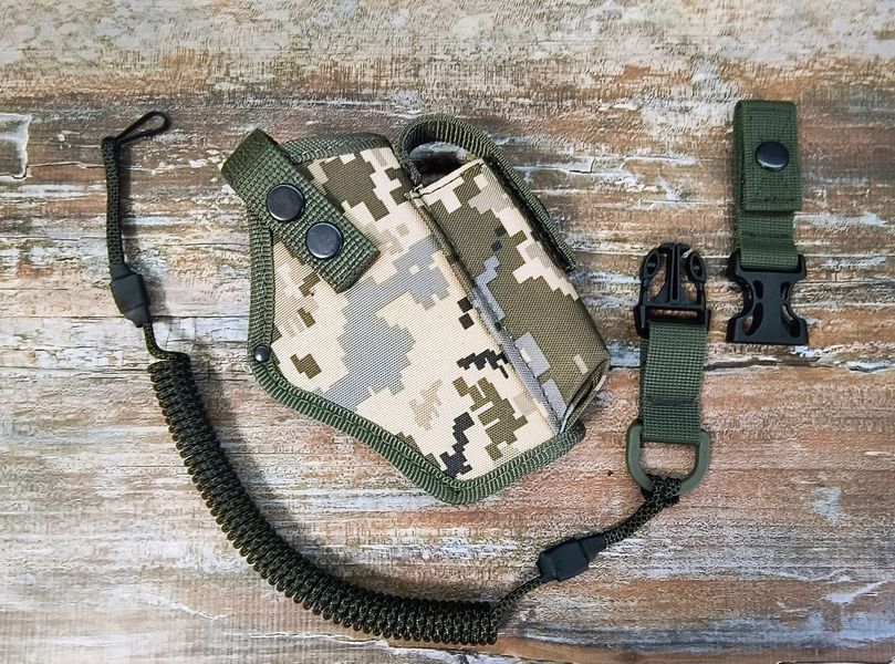Кобура до G-17 Glock-17 Глок поясна з чохлом підсумком до магазину + шнур тренчик Піксель ' 2964331070 фото