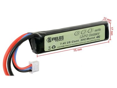 Li-Po Battery 600mAh 7,4V 20C - T-connector [8FIELDS] 7345 фото