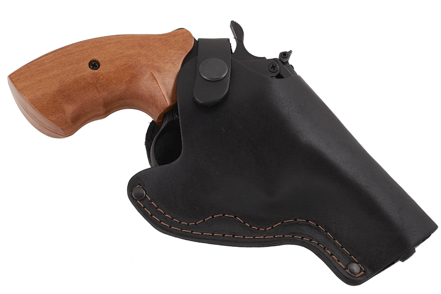 Кобура Револьвера 3 поясна не формована шкіра чорна 23102 фото