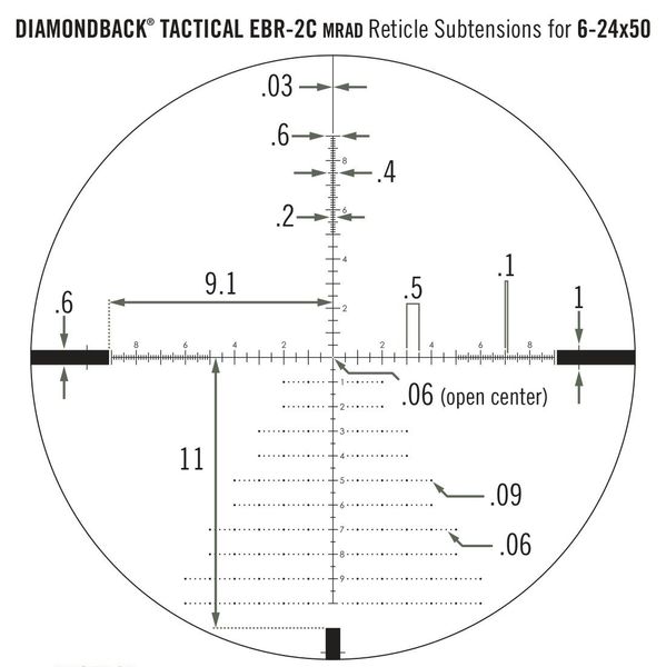 Приціл оптичний Vortex Diamondback Tactical FFP 6-24x50 EBR-2C MRAD (DBK-10029) 929060 фото