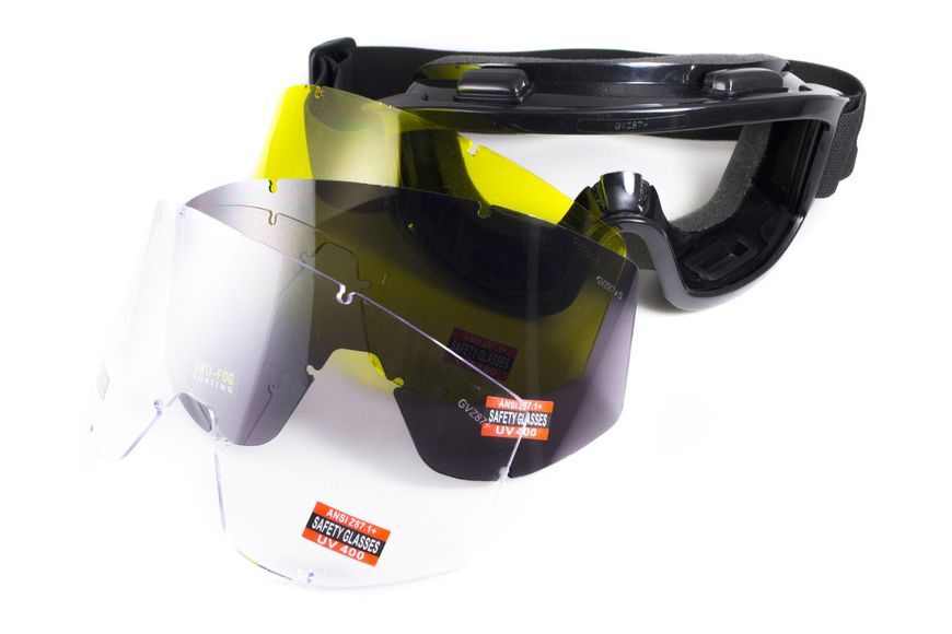 Захисні окуляри Global Vision Wind-Shield 3 lens KIT Anti-Fog, три змінних лінзи GV-WIND3-KIT1 фото